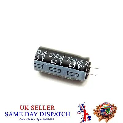 Pack Of 5 Panasonic Electrolytic Capacitors 6.3V 2200uF LOW ESR 105°C UK Stock • £2.58