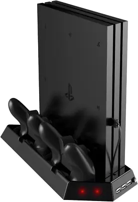 $48.32 • Buy Kootek Vertical Stand For PS4 Pro With Cooling Fan, Controller Charging Station 