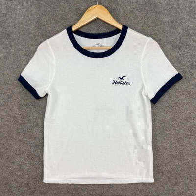 $18.95 • Buy Hollister Womens Shirt Size S Small White Short Sleeve Round Neck 5108