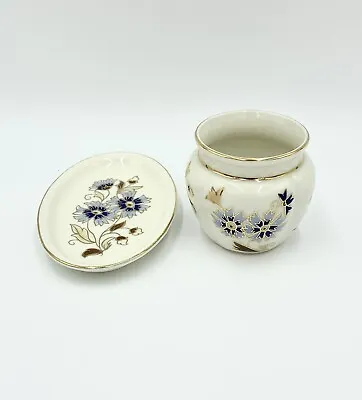 Vintage Zsolnay Hungary Pecs Small Vase And Pin Dish Hand Painted Lot Of 2 • $70