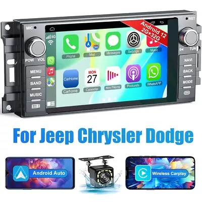 Car Stereo Radio Android 12 Wireless Carplay For Jeep Grand Cherokee 2005-2011 • $156.74