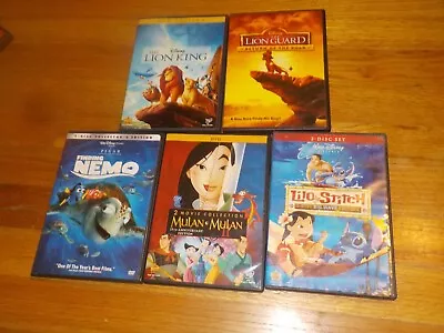 The Lion King/ Lion Guard/Finding Nemo/Mulan 1 & 2/ Lilo & Stitch 2-DISC DVD LOT • $8.99