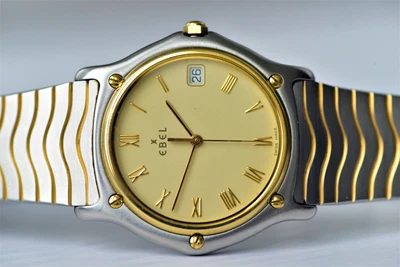 £572.32 • Buy 2000s Ebel Classic Wave Quartz  18k Gold Steel Ref . 1187141  D-35mm