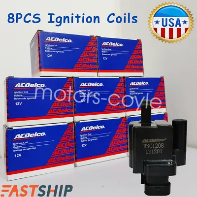 8PCS OEM Ignition Coil BSC1208 AcDelco For GMC Sierra 2500 3500 5.3L 6.0L V8 • $125.99