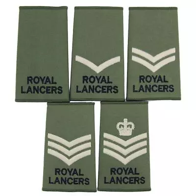 Royal Lancers Olive Green Pcs Rank Slides-sold In Pairs-british Cavalry • £5.95