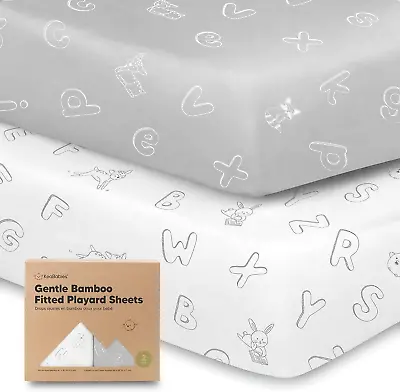 2-Pack Mini Crib Sheets Pack And Play Sheets Fitted - 38 X26  Abc Land  • $32.02