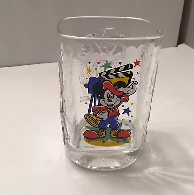 Disneys Mickey Mouse Square 5” McDonalds 2000 Drinking Glass Cups Collectible • $7.25