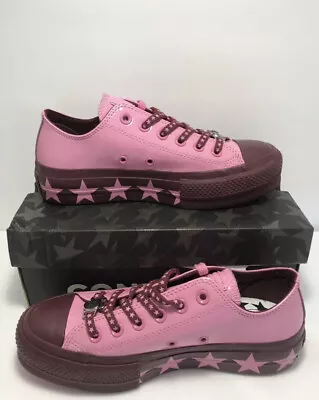 Converse X Miley Cyrus CTAS Lift Ox Patent Leather 563718C Pink/Dark Burgundy • $49.99