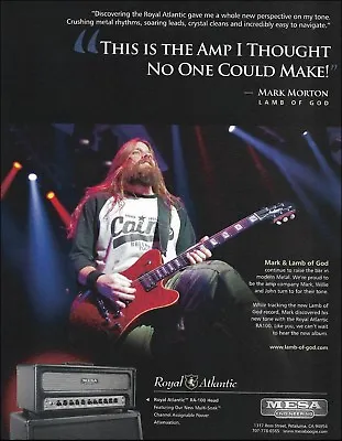 Lamb Of God Mark Morton 2012 Mesa Boogie Royal Atlantic Guitar Amp Advertisement • $3.96