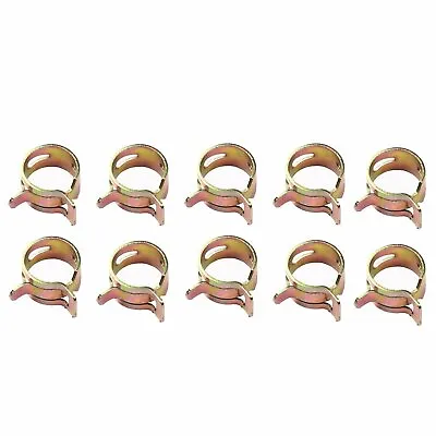 $6.49 • Buy ID 1/4  6 Mm Spring Clip Vacuum Fuel Oil Hose Line Band Clamp Low Pressure 10 Pc