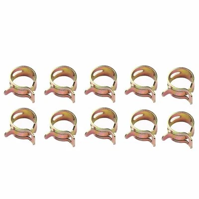 $6.49 • Buy ID 1/4  6 Mm Spring Clip Vacuum Fuel Oil Hose Line Band Clamp Low Pressure 10 Pc