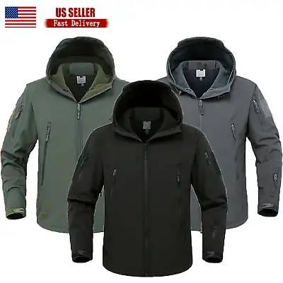 Men's Waterproof Jacket Warm Winter Coat Outdoor Work Hooded Snow Outdoor Jacket • $35.14