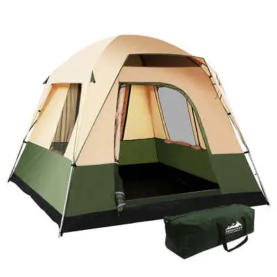 $78.02 • Buy Weisshorn Family Camping Tent 4 Person Hiking Beach Tents Canvas Ripstop Green