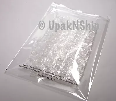 Clear Self Seal Lip & Tape Plastic Merchandise Bags W Suffocation Warning Cello  • $10.95