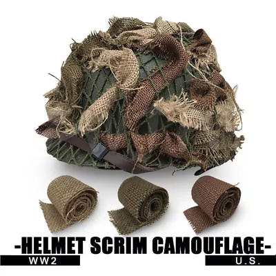 Ww2 Us Army Airborne M1c Helmet Infantry Scrim Camouflage Burlap Three Colors • $8.74