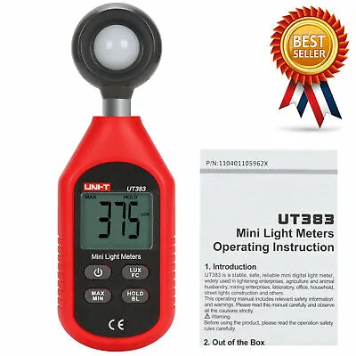 UNI-T UT383 Digital Luxmeter Light Meter Lux / FC Meters Luminometer Photomet • $16.57