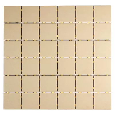 Ceramic Mosaic Tile Shore 2x2 Grid Matte Kitchen Bathroom Backsplash Beige • $19.54