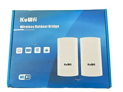 Kuwfi 2-Pack Wireless Long Range Outdoor Wifi Bridge 5.8G 900Mbps  • $69.95