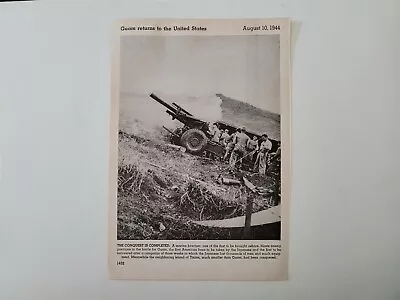 Marine Howitzer United States In Guam 1944 World War 2 WW2 Picture Sheet • $16