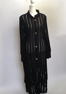 New With Tags Zara Black Crochet-knit Long Sleeve Cardigan/dress Self Belt In Lg • $30