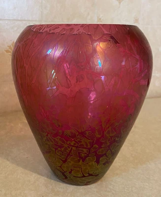 £5.99 • Buy Royal Brierley Studio Iridescent Ruby Red Vase