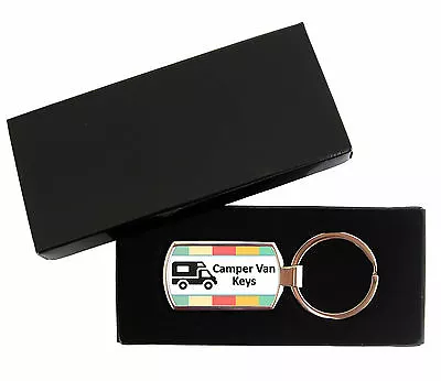 Rectangle Camper Van Metal Keyring Keys Supplied With Gift Box • £4.95