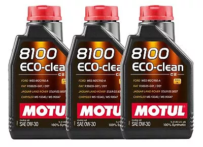 Motul Set Of 3 Motor Oils Full Syntethic 0W-30 8100 ECO-Clean 102888 • $38.96
