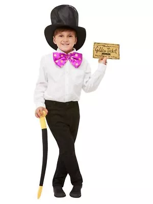 Roald Dahl Willy Wonka Boys Costume Kit World Book Week Kids Golden Ticket  • $34.99