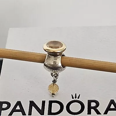 Pandora Buttercup Citrine & Champagne CZ 14k Gold Silver Charm 790391 Free Post  • $76