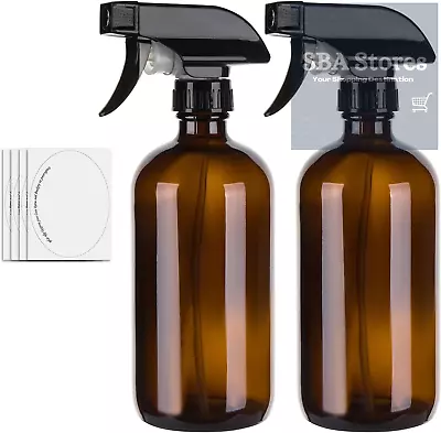 Hmaimas 500ml Amber Empty Glass Spray Bottles For Cleaning Mist Water Spray For • £15.98