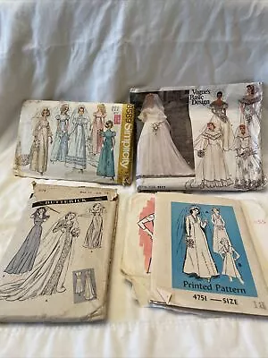 Vintage 1960’s-80’s Wedding Butterick Simplicity Vogue Sewing Patterns Lot Of 4 • $9.99