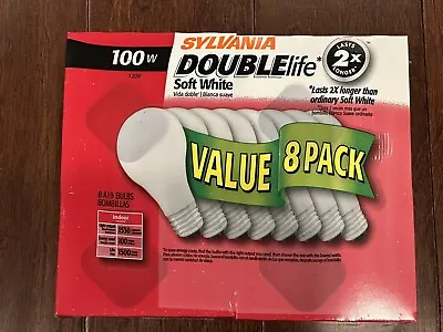 Sylvania ~ Double Life ~ Soft White ~ 100 Watt Light Bulbs ~ 1 Pack/8 Bulbs • $34.40