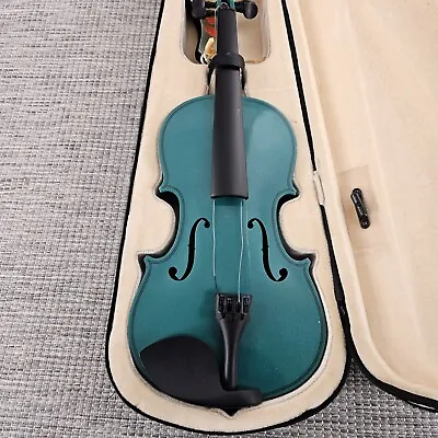 Crescent Violin Green 4/4 With Case Parts Repair Needs Strings • $29.99