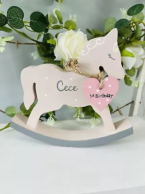 Personalised Rocking Horse Baby Child Gift New Born Christening Present • £16.50