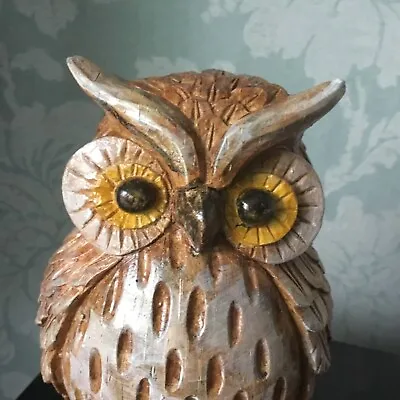 Brown Owl Garden Ornament Statue Concrete Hand Painted • £16.99