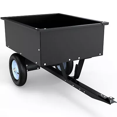 Dump Cart Tow Behind Lawn 350LB Steel Black For Lawn Tractor & ATV UTV W/ Wheels • $159.99