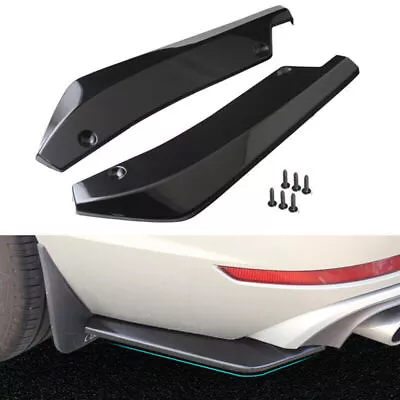 2* Universal Gloss Black Rear Bumper Lip Winglets Side Skirt Extensions Diffuser • $14.42