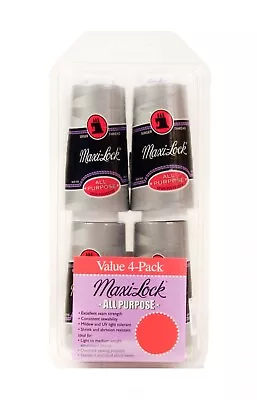 4 Pack Maxi Lock THREAD Serger Overlock Light Grey Poly 3000 Yds Each Spool • $17.35