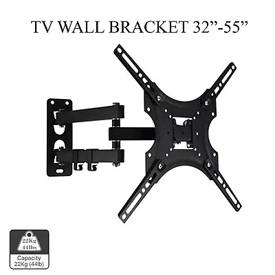 Full Motion TV Wall Mount Bracket Swivel Tilt 26 32 40 42 50 52 55 Inch LED LCD • £12.80