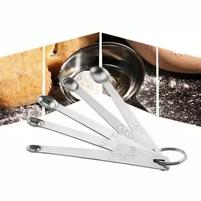 Mini Measuring Spoons 5 Pieces Steel Set For Home Kitchen Hotel Nice • $2.97