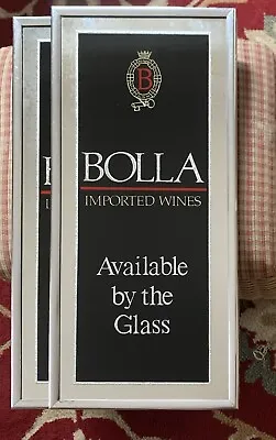 Vtg Pair Of Bolla Imported Wines  Available By The Glass  Mirrors Bar Pub • $45