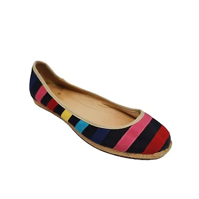 Kate Spade New York Vivi Striped Espadrille Flat Shoes Women's Size 7.5 • $32.99