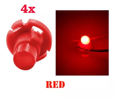 4Pcs T3 Bulbs Light LED 12V COB Dashboard Switch Cluster Warning Red Colour • $8.95