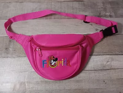Disney World Minnie Mouse Florida Pink Fanny Pack Waist Bag 3 Pockets • $15.95