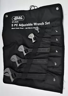 J Mac Pro Series 5 Piece Adjustable Wrench Set Black Oxide Finish SAE/Metric • $59.99