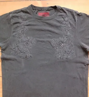 Rare MAHARISHI Embroidered Dragons T Shirt Grey Large • £35