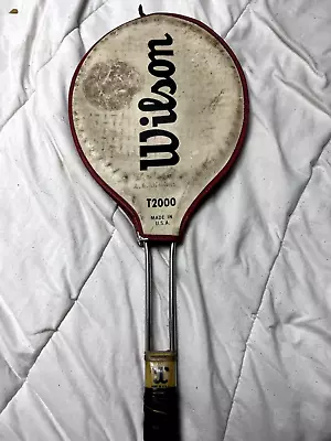 Wilson T2000 Vintage Metal Tennis Racket White Cover • $6.99