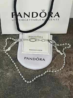 Pandora Silver Link Me Necklace Thin Link With Bag • £25