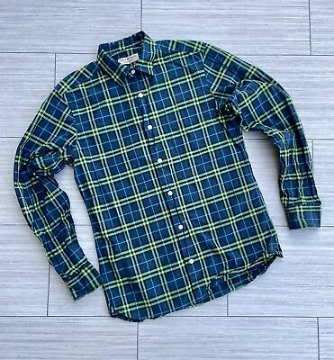 Burberry London Men’s Shirt Sz Small Green Check Button Up Long Sleeve EUC • $61.60