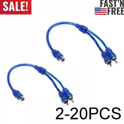 1 Female To 2 Male RCA Y Splitter Audio Jack Cable Adapter Connector 2-20PCS • $14.99